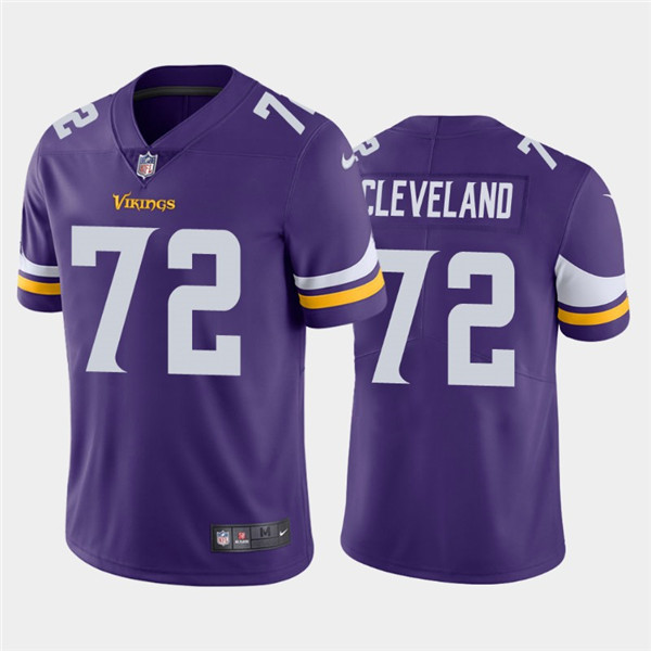 Men's Minnesota Vikings #72 Ezra Cleveland Purple Vapor Untouchable Limited Stitched NFL Jersey